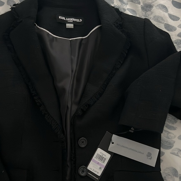 Karl Lagerfeld Women's Tweed 3 Button Blazer - Picture 3 of 3